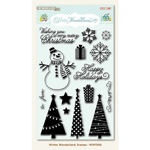 My Mind's Eye - Winter Wonderland Collection - Christmas - Clear Acrylic Stamps