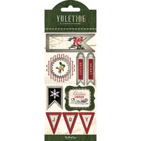 My Minds Eye - Christmas - Yuletide Collection - Layered Cardstock Stickers with Glitter Accents