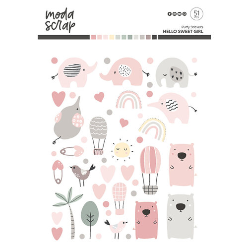 ModaScrap - Puffy Stickers - Hello Sweet Girl