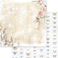 Asuka Studio - Dusty Blue Floral Collection - 12 x 12 Double Sided Paper - Garden Delights