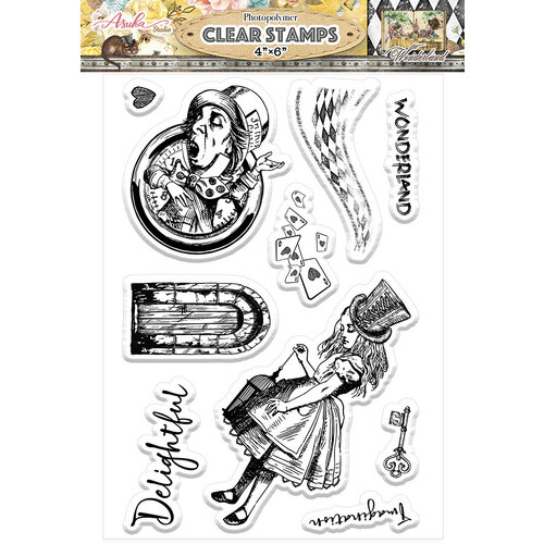 Asuka Studio - Wonderland Collection - Clear Photopolymer Stamps - Set 1