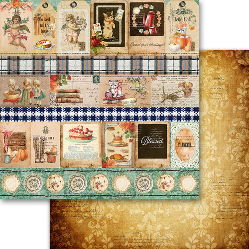 Memory Place - Fall is in the Air Collection - 12 x 12 Double Sided Paper - Gather