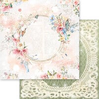 Asuka Studio - Dusty Rose Collection - 12 x 12 Double Sided Paper - Dusty Rose Wreath