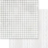 Memory Place - Gingham Love Collection - 12 x 12 Double Sided Paper - Stone