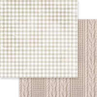 Memory Place - Gingham Love Collection - 12 x 12 Double Sided Paper - Taupe