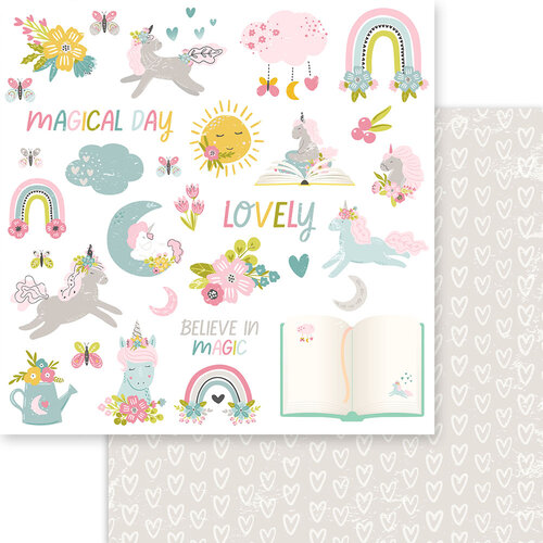 Memory Place - Magical Wonders Collection - 12 x 12 Double Sided Paper - Be A Unicorn