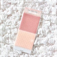 Memory Place - Sheer Glitter Ribbon - Strawberry and Peach