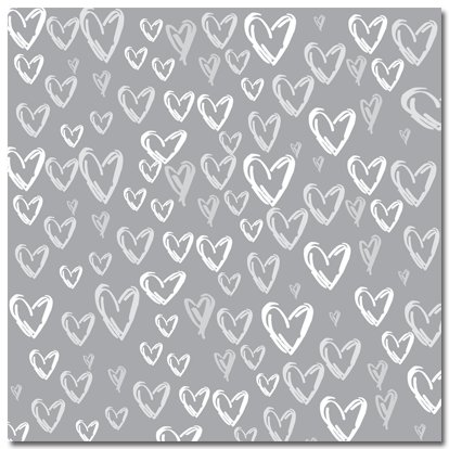 Masterpiece Studios - Stemma - 12x12 Paper - Silver Wedding Hearts