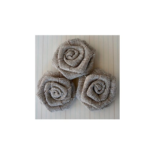 Maya Road - Vintage Linen Burlap - Roses