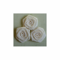 Maya Road - Vintage Linen Burlap Roses - Cream