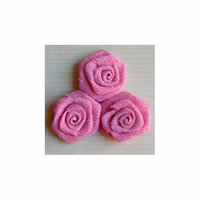 Maya Road - Vintage Burlap Roses - Bubble Gum