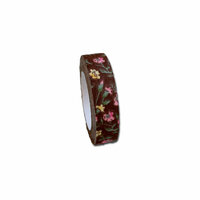 Maya Road - Fabric Tape - Rose Blossoms - Chocolate Brown