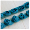 Maya Road - Trim Collection - Organza Roses Ribbon - Small - Turquoise - 1 Yard, BRAND NEW