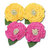 Maya Road - Trinket Blossoms Collection - Medallion Flowers - Yellow and Pink