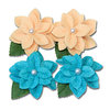 Maya Road - Trinket Blossoms Collection - Felt Pearl Flowers - Yellow and Turquoise, CLEARANCE