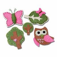 Maya Road - Trinket Badges Collection - Self Adhesive Stitched Felt Pieces with Gem Accents - Nature Lover, CLEARANCE