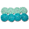 Maya Road - Trinket Blossoms Collection - Velvet Pleated Flowers - Sky Blue and Turquoise, CLEARANCE