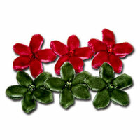 Maya Road - Trinket Blossoms Collection - Velvet Point Blossoms - Red and Green, CLEARANCE