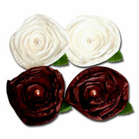 Maya Road - Trinket Blossoms Collection - Satin Posies - Cream and Brown, CLEARANCE