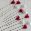 Maya Road - Trinket Pins Collection - Cream and Red Hearts
