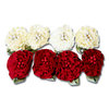 Maya Road - Trinket Blossoms Collection - Ruffle Flowers - Red and Cream