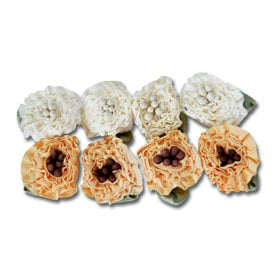 Maya Road - Trinket Blossoms Collection - Ruffle Flowers - Cream and Golden Yellow