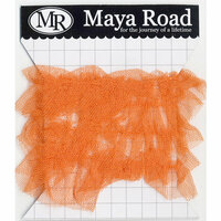 Maya Road - Trim - Tulle Pleat - Pumpkin Orange - 1 Yard