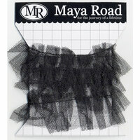 Maya Road - Trim - Tulle Pleat - Licorice Black - 1 Yard