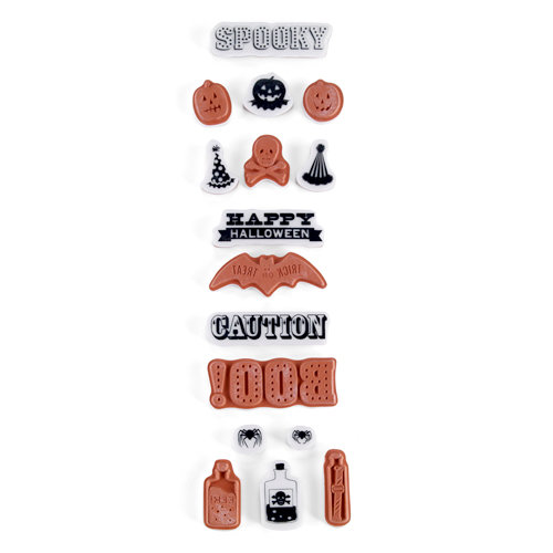 Martha Stewart Crafts - Halloween Collection - Cling Mounted Rubber Stamp Set - Carnival