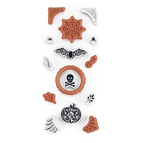 Martha Stewart Crafts - Halloween Collection - Cling Mounted Rubber Stamp Set - Haunted