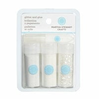 Martha Stewart Crafts - Fine Glitter Embellishment Variety - 3 Piece Set with Glue - Arctic