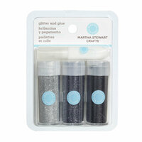 Martha Stewart Crafts - Fine Glitter Embellishment Variety - 3 Piece Set with Glue - Mountain