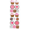 Martha Stewart Crafts - Valentine - Layered Stickers with Glitter Accents - Candy and Cupcake
