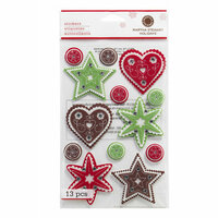 Martha Stewart Crafts - Christmas - Felt Stickers with Stitched and Gem Accents - Scandinavian