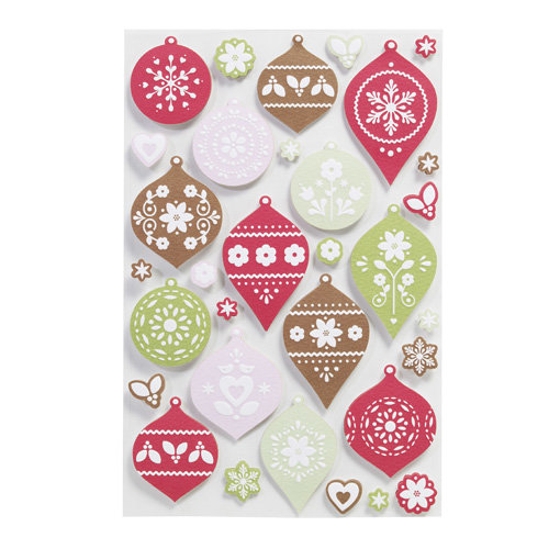 Martha Stewart Crafts - Christmas - 3 Dimensional Stickers - Ornament - Scandinavian