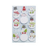 Martha Stewart Crafts - Christmas - 3 Dimensional Stickers with Glitter Accents - Layered Snowman