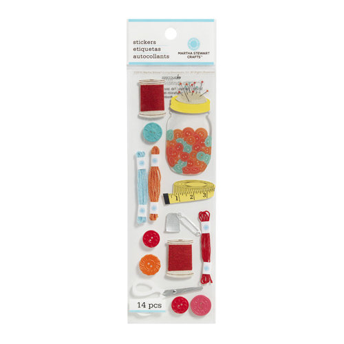 Martha Stewart Crafts - 3 Dimensional Stickers with Epoxy and Foil Accents - Sewing