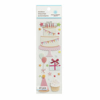 Martha Stewart Crafts - 3 Dimensional Stickers with Epoxy and Glitter Accents - Cake and Cupcake Birthday