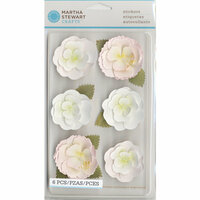 Martha Stewart Crafts - Vintage Girl Collection - 3 Dimensional Stickers - Crepe Paper Flowers - Pink