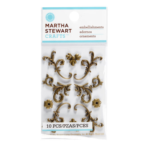 Martha Stewart Crafts - Vintage Collection - Metal Embellishments - Heirloom Flourish