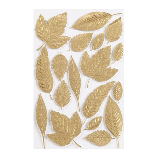 Martha Stewart Crafts - 3 Dimensional Embossed Stickers with Foil Accents - Elegant Nature Leaves