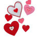 Martha Stewart Crafts - Valentine - Die Cut Pieces - Felt and Button Hearts, CLEARANCE