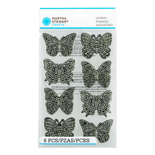 Martha Stewart Crafts - Elegant Filigree Collection - 3 Dimensional Stickers - Butterflies