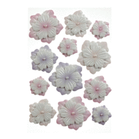 Martha Stewart Crafts - Pearl Garden Collection - 3 Dimensional Stickers - Layered Pearl Flowers