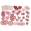 Martha Stewart Crafts - Valentine - Self Adhesive Die Cuts with Foil and Glitter Accents - Heart and Key
