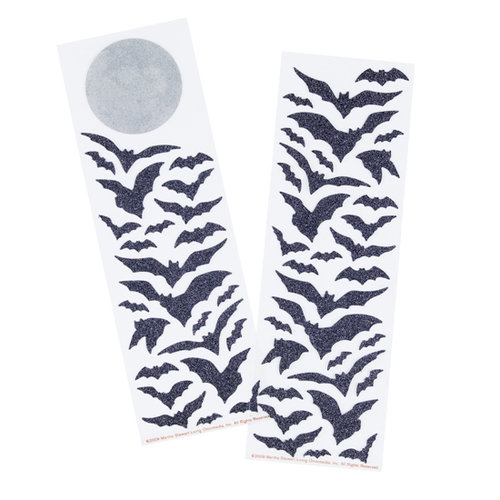 Martha Stewart Crafts - Halloween - Glitter Stickers - Bats and Moon, CLEARANCE