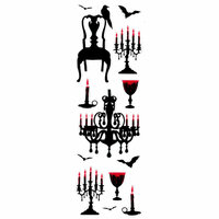 Martha Stewart Crafts - Halloween - Epoxy Stickers - Vampire Chandelier and Chair, CLEARANCE