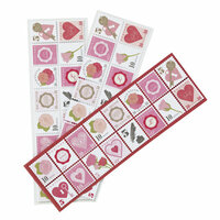 Martha Stewart Crafts - Valentine - Cardstock Stickers with Glitter and Varnish Accents - Stamps