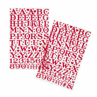 Martha Stewart Crafts - Valentine - Epoxy Stickers - Large Alphabet - Red