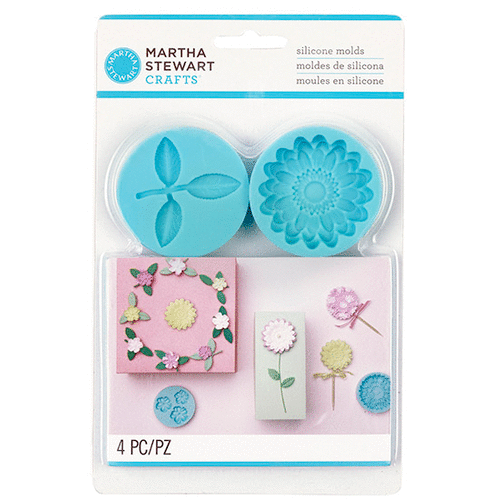Martha Stewart Crafts - Crafters Clay Collection - Silicone Molds - Flowers and Leaf